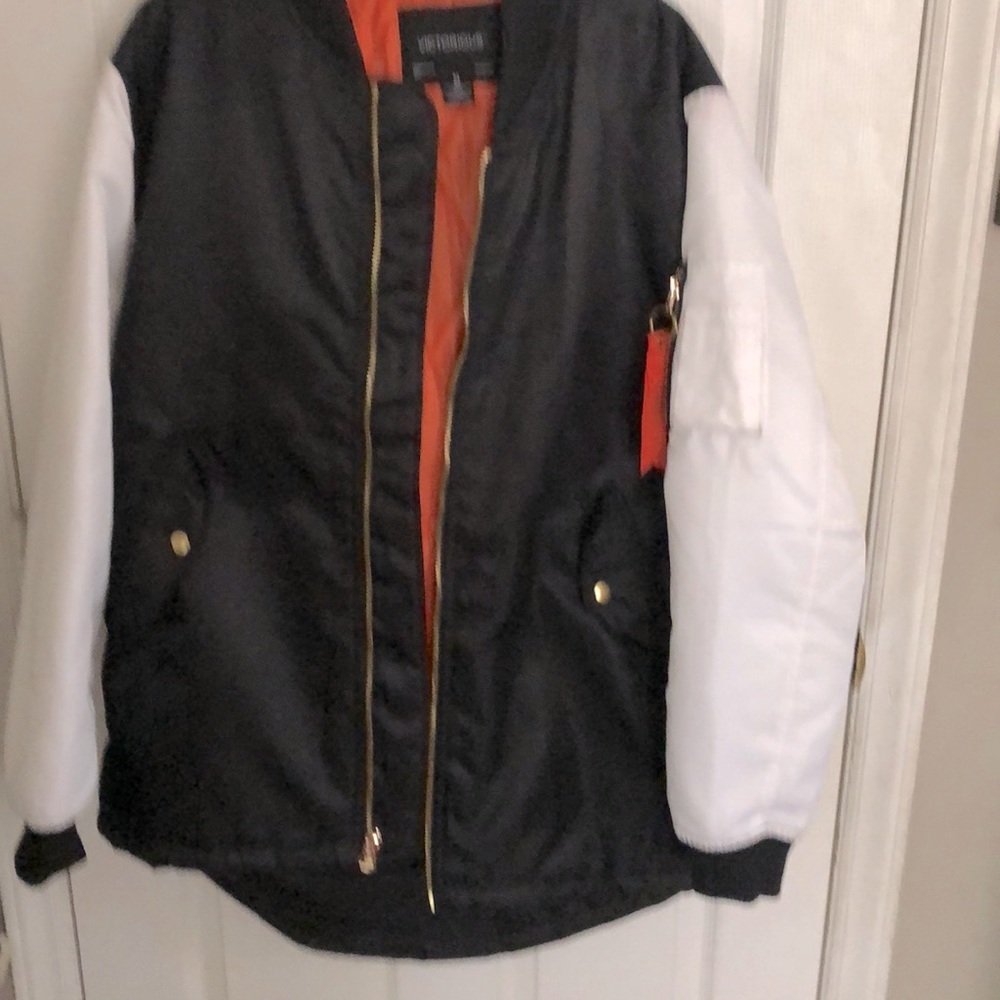 Black/white/orange jacket